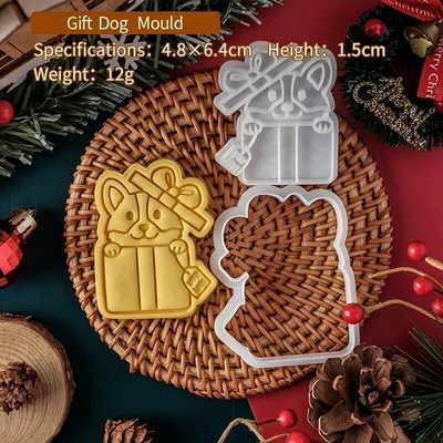 Božićni pas Kalup za kolačiće Crtić Corgi Rezač keksa Blagdanski fondant Dekoracija kolača Kalup za rezanje Alat za pečenje Kuhinjski gadgeti