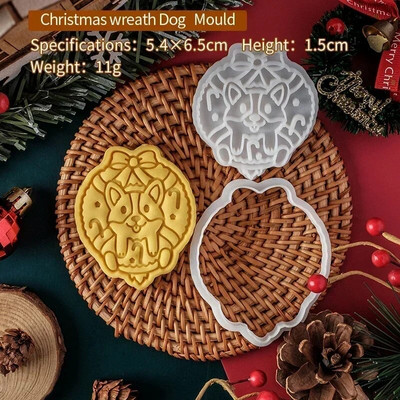 Božićni pas Kalup za kolačiće Crtić Corgi Rezač keksa Blagdanski fondant Dekoracija kolača Kalup za rezanje Alat za pečenje Kuhinjski gadgeti