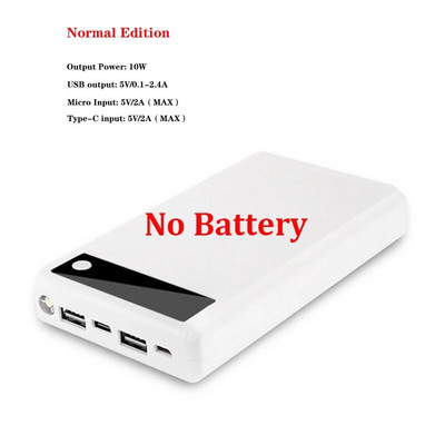 Ekranas Power Bank Shell Micro Type-c įvestis 6*18650 baterijos išorinis įkroviklis „pasidaryk pats Powerbank Box“ išorinis dėklas