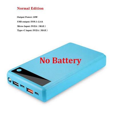 Ekranas Power Bank Shell Micro Type-c įvestis 6*18650 baterijos išorinis įkroviklis „pasidaryk pats Powerbank Box“ išorinis dėklas
