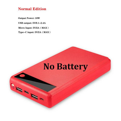 Ekranas Power Bank Shell Micro Type-c įvestis 6*18650 baterijos išorinis įkroviklis „pasidaryk pats Powerbank Box“ išorinis dėklas