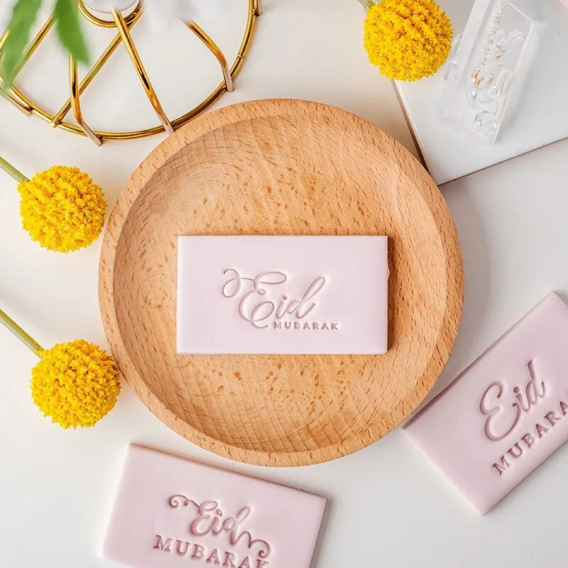 Eid Mubarako laiškų sausainių antspaudas islamo ramadano desertas, dekoratyvinis raštas sausainių formavimas, konditerijos gaminių pjaustymo įrankis