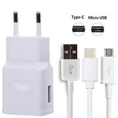 Greitas sieninis adapteris EU Charger Type C Kabelis skirtas A51 A71 A50 A70 OPPO A5 A7 A9 2020 A52 A72 A92 Micro USB C mobiliojo telefono laidas