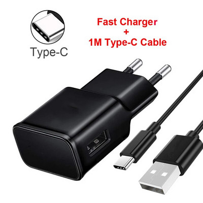 Greitas sieninis adapteris EU Charger Type C Kabelis skirtas A51 A71 A50 A70 OPPO A5 A7 A9 2020 A52 A72 A92 Micro USB C mobiliojo telefono laidas
