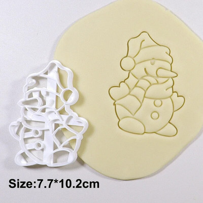 Linksmų kalėdinių sausainių reljefinio formavimo animacinis filmas 3D Kalėdų Senelis Sniego senelis krištolo rutulys Fondant antspaudo pyrago dekoravimo įrankiai kepimui