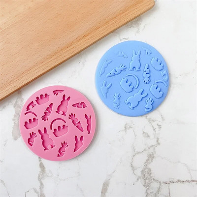 9vnt Velykų zuikis sausainių pjaustyklės stiklainiuko padažas šokoladinis antspaudas pelėsis triušio kiaušinis sausainis fondant reljefas pelėsinis pyrago dekoras kepimo įrankiai