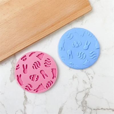 9vnt Velykų zuikis sausainių pjaustyklės stiklainiuko padažas šokoladinis antspaudas pelėsis triušio kiaušinis sausainis fondant reljefas pelėsinis pyrago dekoras kepimo įrankiai