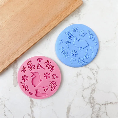 9vnt Velykų zuikis sausainių pjaustyklės stiklainiuko padažas šokoladinis antspaudas pelėsis triušio kiaušinis sausainis fondant reljefas pelėsinis pyrago dekoras kepimo įrankiai