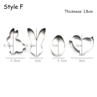 9vnt Velykų zuikis sausainių pjaustyklės stiklainiuko padažas šokoladinis antspaudas pelėsis triušio kiaušinis sausainis fondant reljefas pelėsinis pyrago dekoras kepimo įrankiai