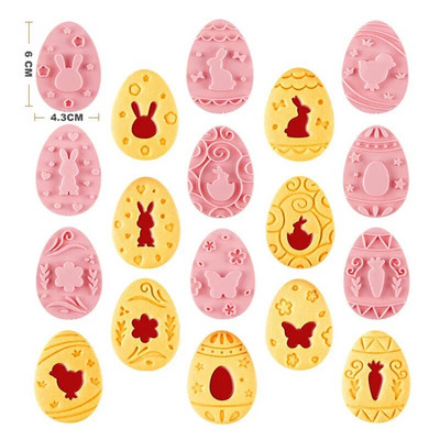 9vnt Velykų zuikis sausainių pjaustyklės stiklainiuko padažas šokoladinis antspaudas pelėsis triušio kiaušinis sausainis fondant reljefas pelėsinis pyrago dekoras kepimo įrankiai