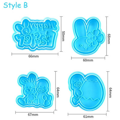 9vnt Velykų zuikis sausainių pjaustyklės stiklainiuko padažas šokoladinis antspaudas pelėsis triušio kiaušinis sausainis fondant reljefas pelėsinis pyrago dekoras kepimo įrankiai