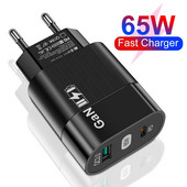 Γρήγορος φορτιστής 65W GaN USB Type C Κινητό τηλέφωνο γρήγορης φόρτισης για iPhone 14 13 12 Pro Max Κονσόλες παιχνιδιών φορητού υπολογιστή PD Charger Adapter