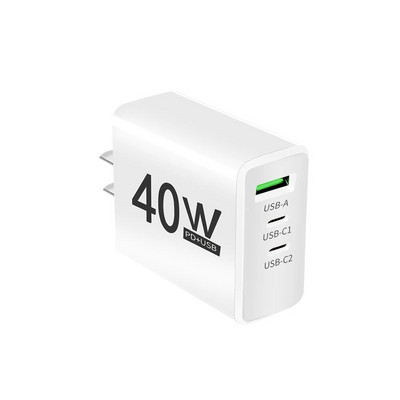40 W USB C laadija Kahe PD kiirlaadimise 3 pordiga adapter iPhone 15 jaoks Samsung Xiaomi Huawei telefoni kiirlaadija 3.0 seinalaadija