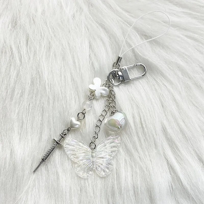 Telefono pakabukas Kawaii raktų pakabukas, skirtas iPhone Samsung mielas aksesuaras, moteriškas dirželis mergaitei.