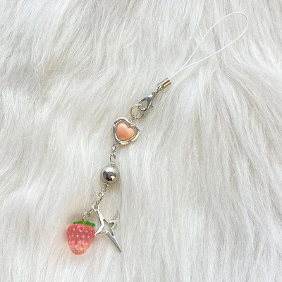 Telefono pakabukas Kawaii raktų pakabukas, skirtas iPhone Samsung mielas aksesuaras, moteriškas dirželis mergaitei.