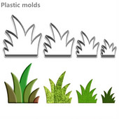 Keturių specifikacijų animacinių filmų augalai, šešios aštrios žolės, plastikinės formos, tortų fondanto įrankiai, sausainių ir sušių vaisių pjaustyklės