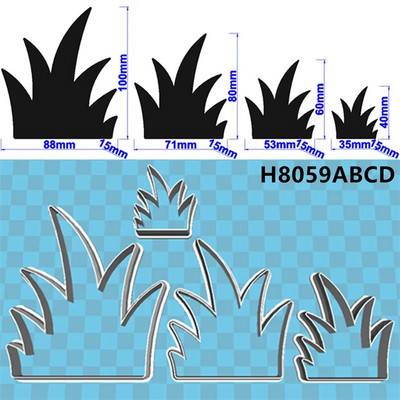 Keturių specifikacijų animacinių filmų augalai, šešios aštrios žolės, plastikinės formos, tortų fondanto įrankiai, sausainių ir sušių vaisių pjaustyklės