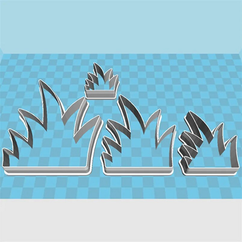 Keturių specifikacijų animacinių filmų augalai, šešios aštrios žolės, plastikinės formos, tortų fondanto įrankiai, sausainių ir sušių vaisių pjaustyklės