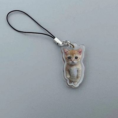 Breloc cu pisică banană pentru studenți Decorații amuzante cu pandantiv pentru șnur Lanț telefon cu farmec pentru pisici Decoruri cu curele anti-pierdere