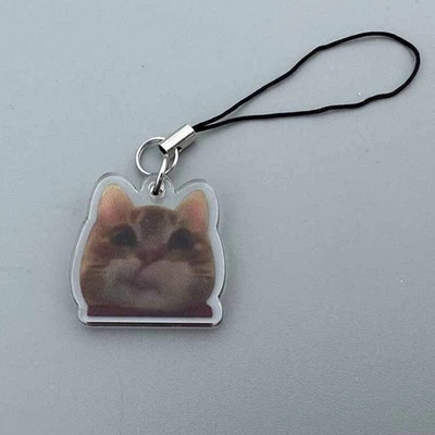 Breloc cu pisică banană pentru studenți Decorații amuzante cu pandantiv pentru șnur Lanț telefon cu farmec pentru pisici Decoruri cu curele anti-pierdere