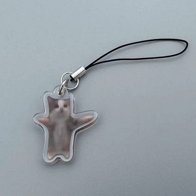 Breloc cu pisică banană pentru studenți Decorații amuzante cu pandantiv pentru șnur Lanț telefon cu farmec pentru pisici Decoruri cu curele anti-pierdere