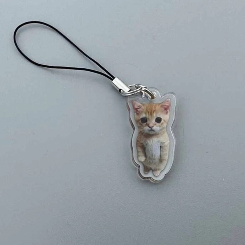 Breloc cu pisică banană pentru studenți Decorații amuzante cu pandantiv pentru șnur Lanț telefon cu farmec pentru pisici Decoruri cu curele anti-pierdere