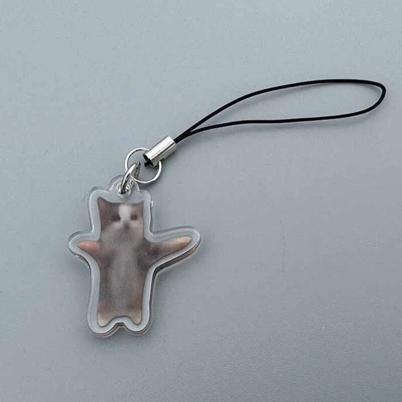 Breloc cu pisică banană pentru studenți Decorații amuzante cu pandantiv pentru șnur Lanț telefon cu farmec pentru pisici Decoruri cu curele anti-pierdere