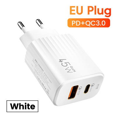 Olaf 45W USB putni punjač za brzo punjenje tipa C QC 3.0 adapteri za Xiaomi Huawei Iphone 15 tablet uređaje