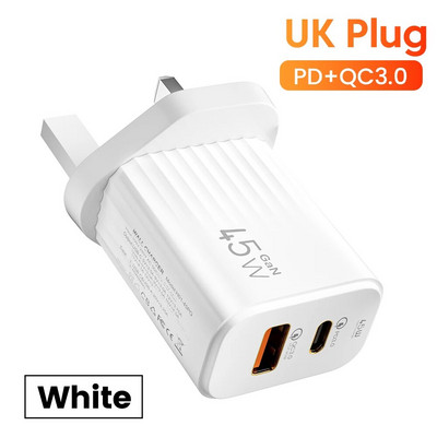 Olaf 45W USB putni punjač za brzo punjenje tipa C QC 3.0 adapteri za Xiaomi Huawei Iphone 15 tablet uređaje