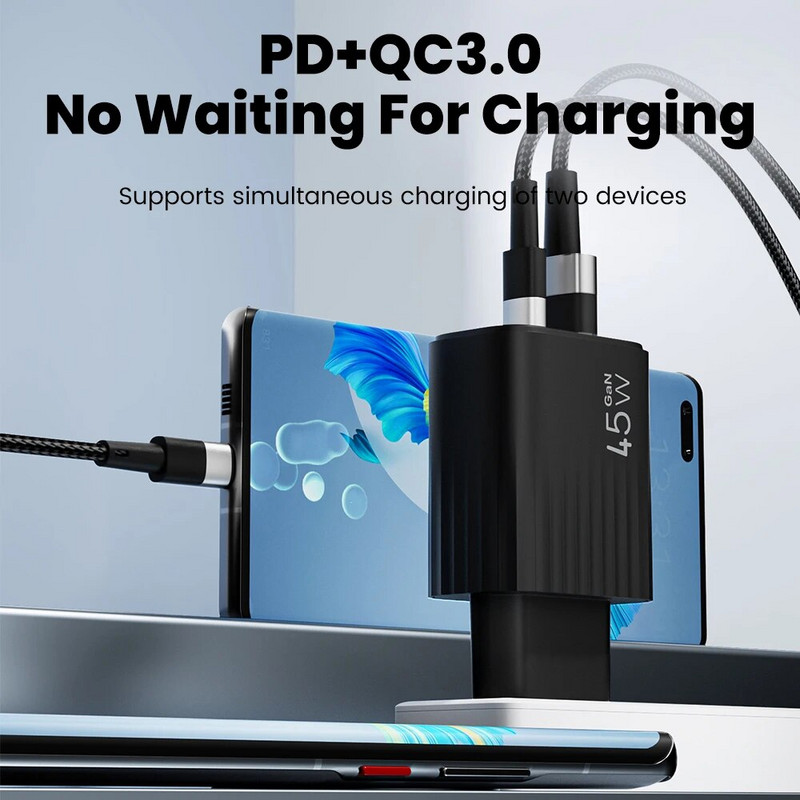 Olaf 45W USB putni punjač za brzo punjenje tipa C QC 3.0 adapteri za Xiaomi Huawei Iphone 15 tablet uređaje