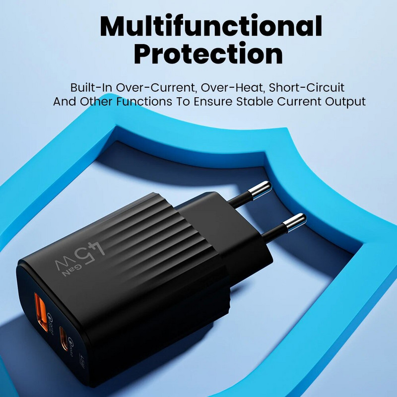 Olaf 45W USB putni punjač za brzo punjenje tipa C QC 3.0 adapteri za Xiaomi Huawei Iphone 15 tablet uređaje