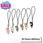 Aranyos macska telefonszíj-kiegészítők iPhone/Samsung/XiaoMi tokszíj dekorációhoz kulcstartó mobiltelefon pántos telefon akasztós bűbáj