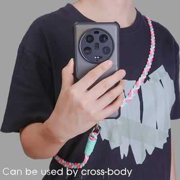 Връзка за телефон Crossbody Каишка за врат и китка за калъф за телефон Анти-загубен ремък за телефон с резервна подложка за повечето смартфони