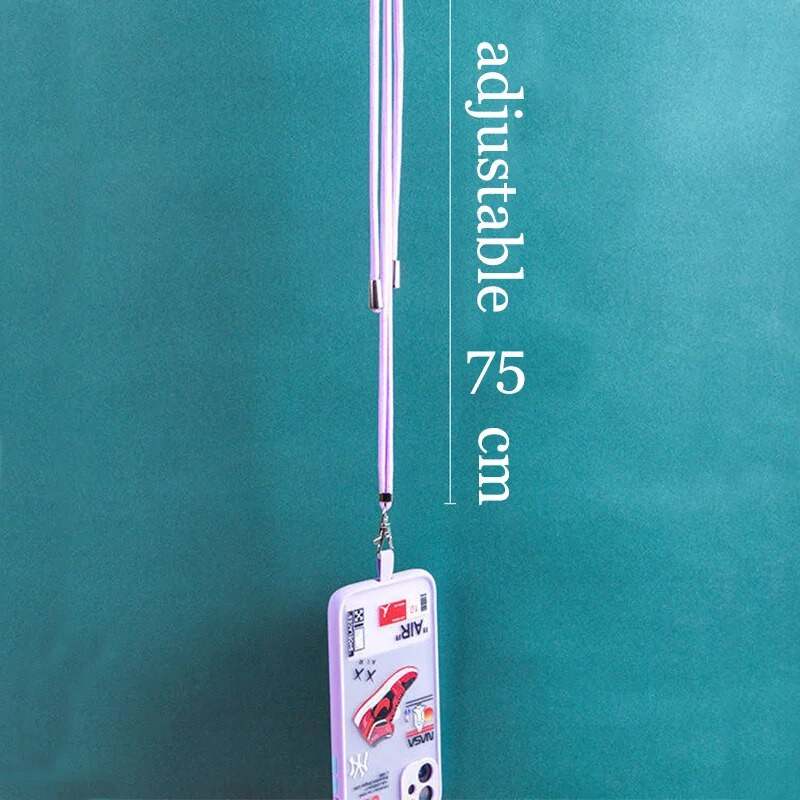 NAUJAS Reguliuojamas telefono raištelis Nuimamas kaklo laidas Kaklo dirželio karabinas Suderinamas pakabukas su kortele mobiliojo raktų pakabuko spalvoms