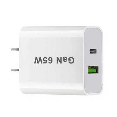 USB C Charger 65W Fast Charging Mobile Phone Charger For iPhone 14 Pro Xiaomi Huawei Samsung 2 Ports Wall Charger QC3.0