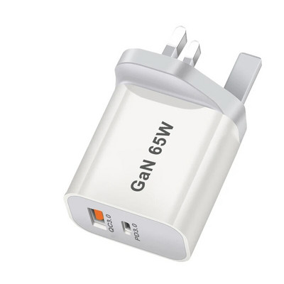 Φορτιστής USB C 65W Φορτιστής κινητού τηλεφώνου γρήγορης φόρτισης για iPhone 14 Pro Xiaomi Huawei Samsung Φορτιστής τοίχου 2 θυρών QC3.0