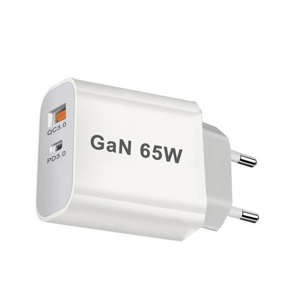 Φορτιστής USB C 65W Φορτιστής κινητού τηλεφώνου γρήγορης φόρτισης για iPhone 14 Pro Xiaomi Huawei Samsung Φορτιστής τοίχου 2 θυρών QC3.0