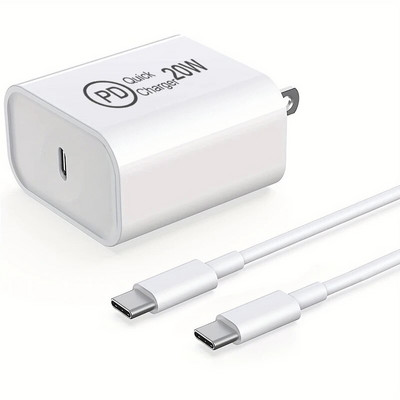 20W Charger Block Καλώδιο USB-C Συμβατό για iphone Samsung iPad 10, Air4/5, Mini6, Pro Type C τροφοδοτικό κινητού τηλεφώνου Charge Bric