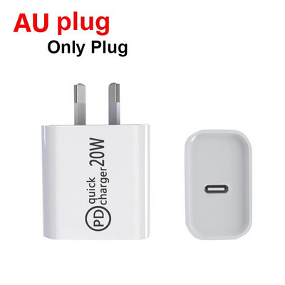 20W Charger Block Καλώδιο USB-C Συμβατό για iphone Samsung iPad 10, Air4/5, Mini6, Pro Type C τροφοδοτικό κινητού τηλεφώνου Charge Bric