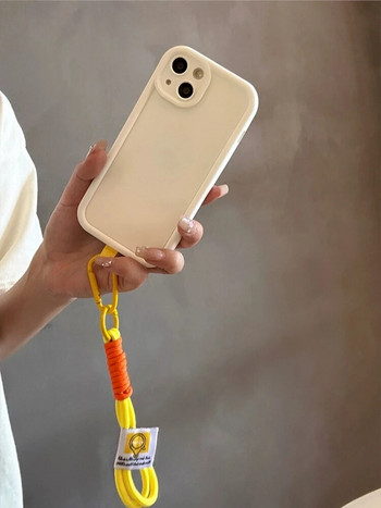 Κορεατικά πολύχρωμα λουριά καρπού Κορδόνι χεριών Χαριτωμένα γούρια για αξεσουάρ τηλεφώνου iPhone Κορδόνι αλυσίδας Μπρελόκ Κρεμαστό σχοινί