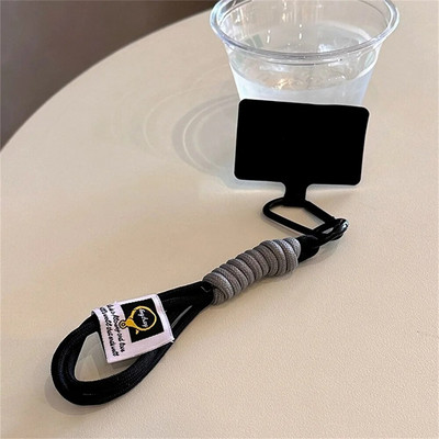 Korėjietiški spalvingi riešų dirželiai Rankų dirželiai Mieli pakabukai iPhone telefonams Priedai Grandinėlė Raktų pakabukas Raktų laido pakabinimo virvė