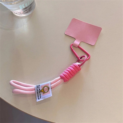 Korėjietiški spalvingi riešų dirželiai Rankų dirželiai Mieli pakabukai iPhone telefonams Priedai Grandinėlė Raktų pakabukas Raktų laido pakabinimo virvė