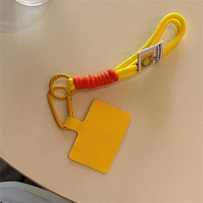 Korėjietiški spalvingi riešų dirželiai Rankų dirželiai Mieli pakabukai iPhone telefonams Priedai Grandinėlė Raktų pakabukas Raktų laido pakabinimo virvė