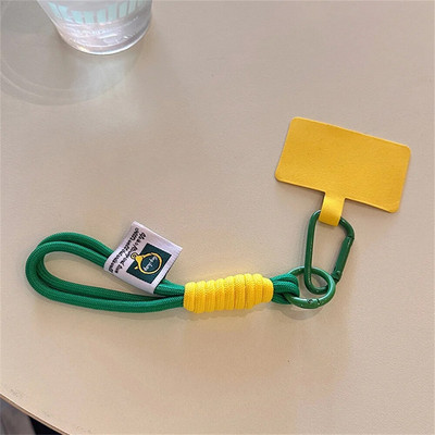 Korėjietiški spalvingi riešų dirželiai Rankų dirželiai Mieli pakabukai iPhone telefonams Priedai Grandinėlė Raktų pakabukas Raktų laido pakabinimo virvė