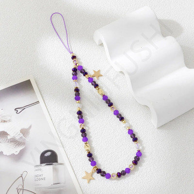 Penkiakampis žvaigždės pakabukas karoliukais Mobiliojo telefono grandinėlė madinga mobiliojo telefono dėklas Kabantis virvė Moterų telefono telefono dirželis papuošalai