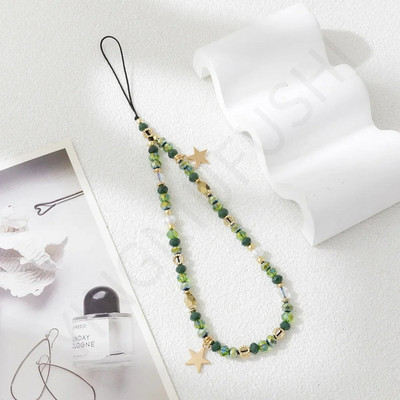 Penkiakampis žvaigždės pakabukas karoliukais Mobiliojo telefono grandinėlė madinga mobiliojo telefono dėklas Kabantis virvė Moterų telefono telefono dirželis papuošalai