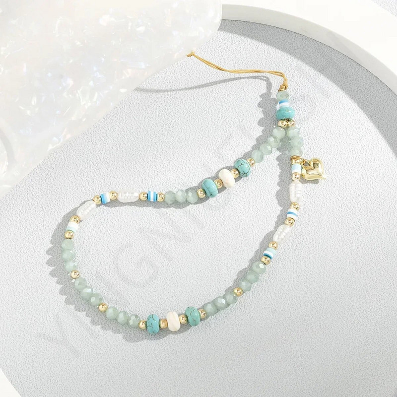 Penkiakampis žvaigždės pakabukas karoliukais Mobiliojo telefono grandinėlė madinga mobiliojo telefono dėklas Kabantis virvė Moterų telefono telefono dirželis papuošalai