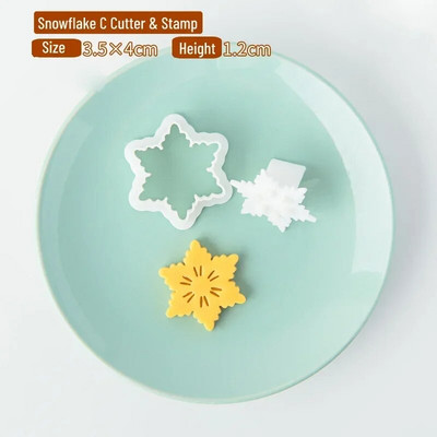 2 vnt Mini sausainių pjaustytuvai Plastikiniai 3D Kalėdų teminiai animaciniai filmukai Paspaudžiami sausainių formelės Sausainių antspaudas Virtuvė Kepimas Tešlos kepiniai