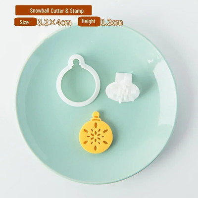 2 vnt Mini sausainių pjaustytuvai Plastikiniai 3D Kalėdų teminiai animaciniai filmukai Paspaudžiami sausainių formelės Sausainių antspaudas Virtuvė Kepimas Tešlos kepiniai