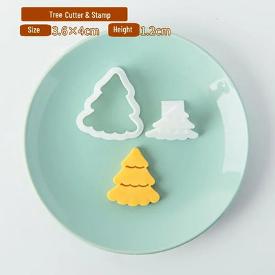 2 vnt Mini sausainių pjaustytuvai Plastikiniai 3D Kalėdų teminiai animaciniai filmukai Paspaudžiami sausainių formelės Sausainių antspaudas Virtuvė Kepimas Tešlos kepiniai